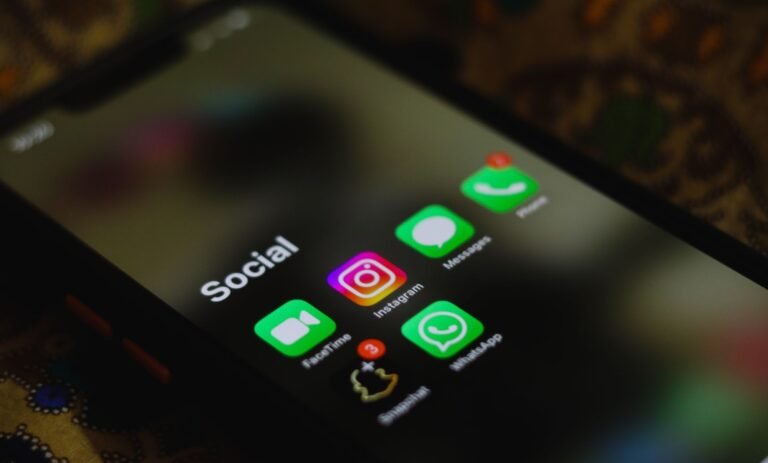 Smartphone showing social media apps